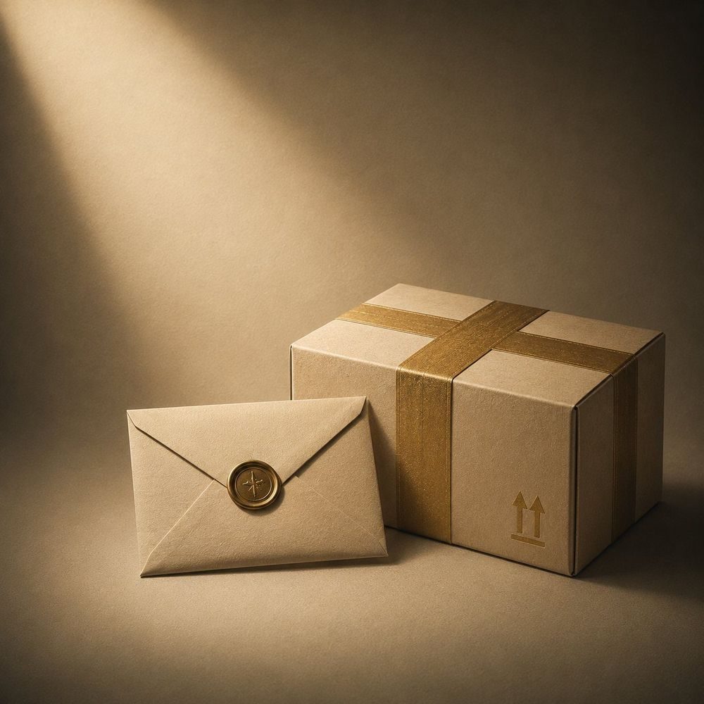 Paket mit Wachssiegel — dringender Versand