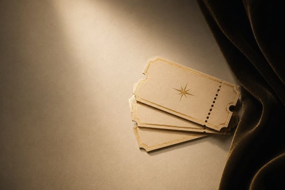 Goldgeprägte Tickets